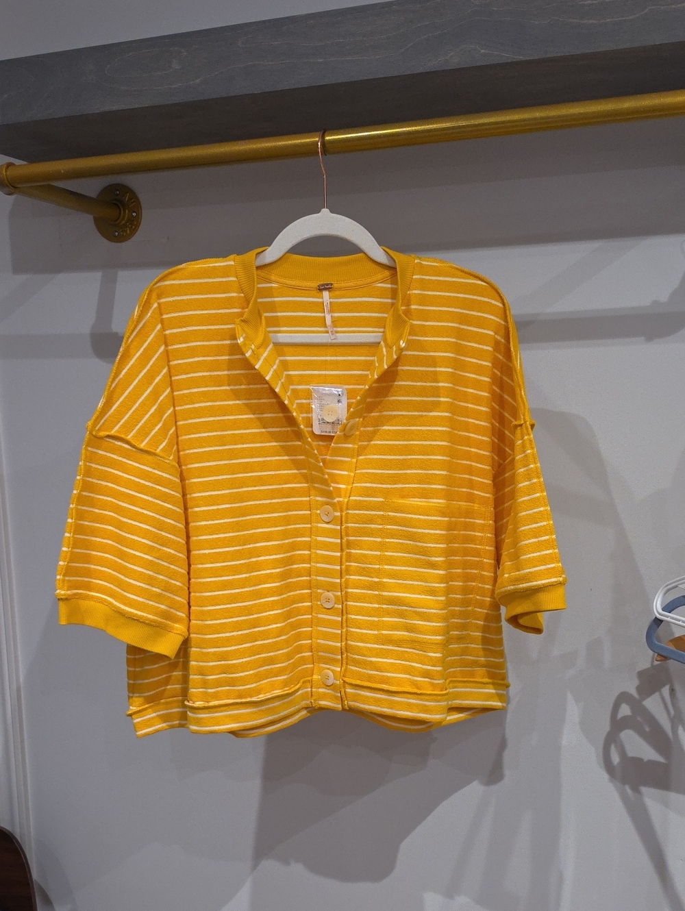 NWT Free People Matilda Strip Terry Top - Picture 3 of 10